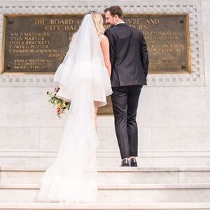 Ruffle Wedding Veil Chapel Length